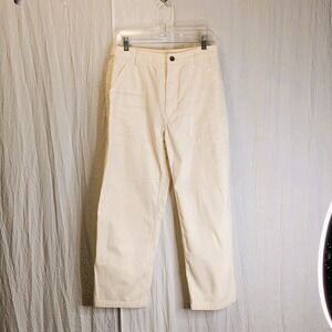 P&Co Womens Cropped Ecru/Cream Service Fatigue Pants US 8 / UK 12